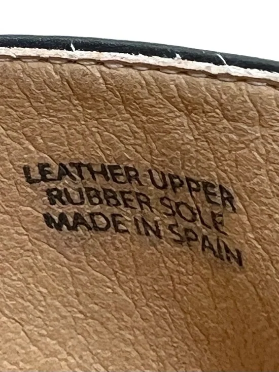 Maypol Studded Leather Wedge Espadrilles Size 39/ Black Leather Gold Studs - Picture 9 of 11